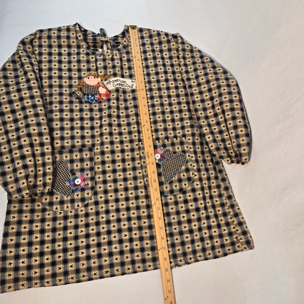 Vintage AMERICAN COUNTRY DOLL Handmade Blue/Mustard Heritage Cardigan Size S/M. - Picture 14 of 16